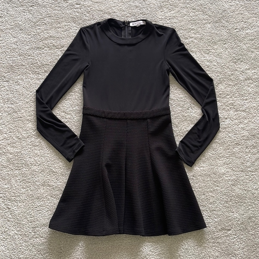 BCBGeneration Long Sleeve Black Flounce Party Cocktail Dress - Size 2